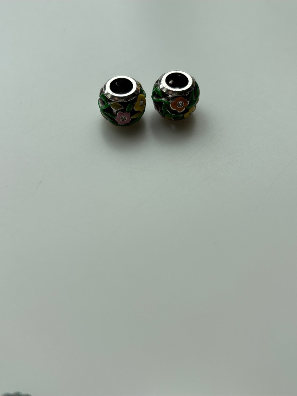 Brighton various Silver and Green Accent Rondelle Beads charms - Picture 7 of 7